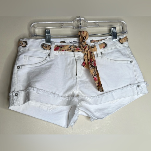 Garage Denim Low Rise short with a scarf belt. - Picture 2 of 4